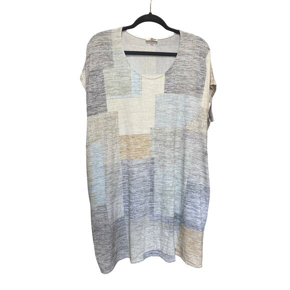 Aritzia Wilfred Free Abstract Patchwork Knit T-Shirt Dress Size Small - Picture 1 of 3